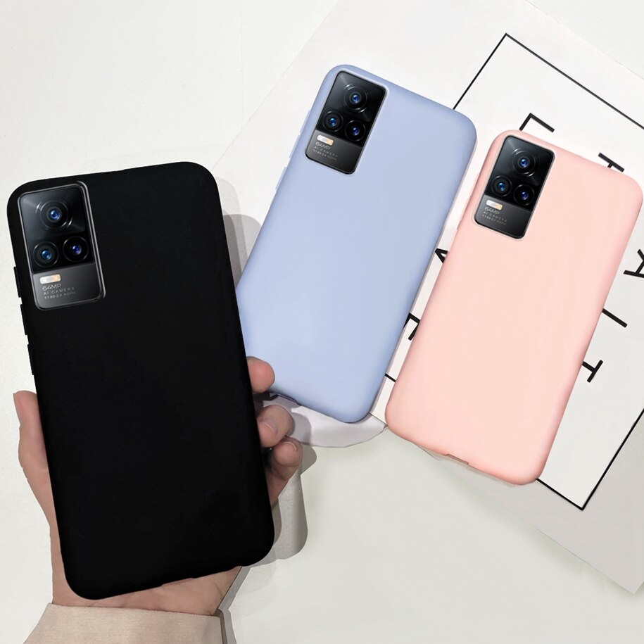 Voor Vivo V21 V21e Case Vloeibare Siliconen Zachte Tpu Capa Slanke Telefoon Back Cover Voor Vivo V21 5G v2050 VivoV21e V2061 Funda 6.44&quot;