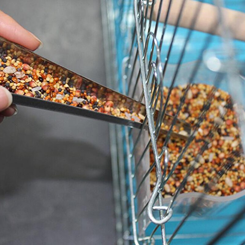 Voederbak van roestvrij staal, vogelkooi, voervoorziening van roestvrij staal, papegaai, duif, vogelaccessoire, duivenschep, product, kwartel, kaketoe, vogelspeelgoed, beker