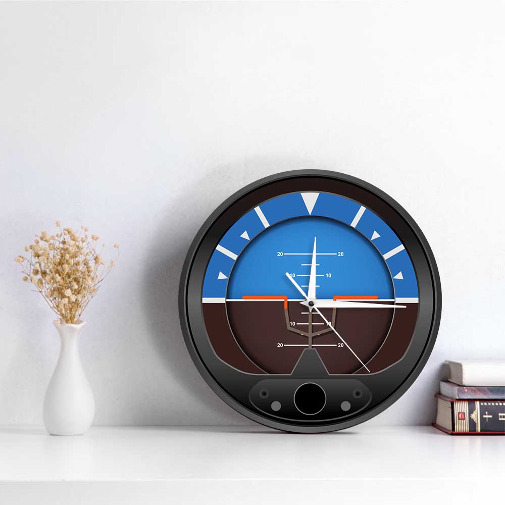 Aircraft Attitude Indicator Silent Non Ticking Wall Clock Flight Instrument Home Décor Wall Watch Pilots Art Décor Modern Clock