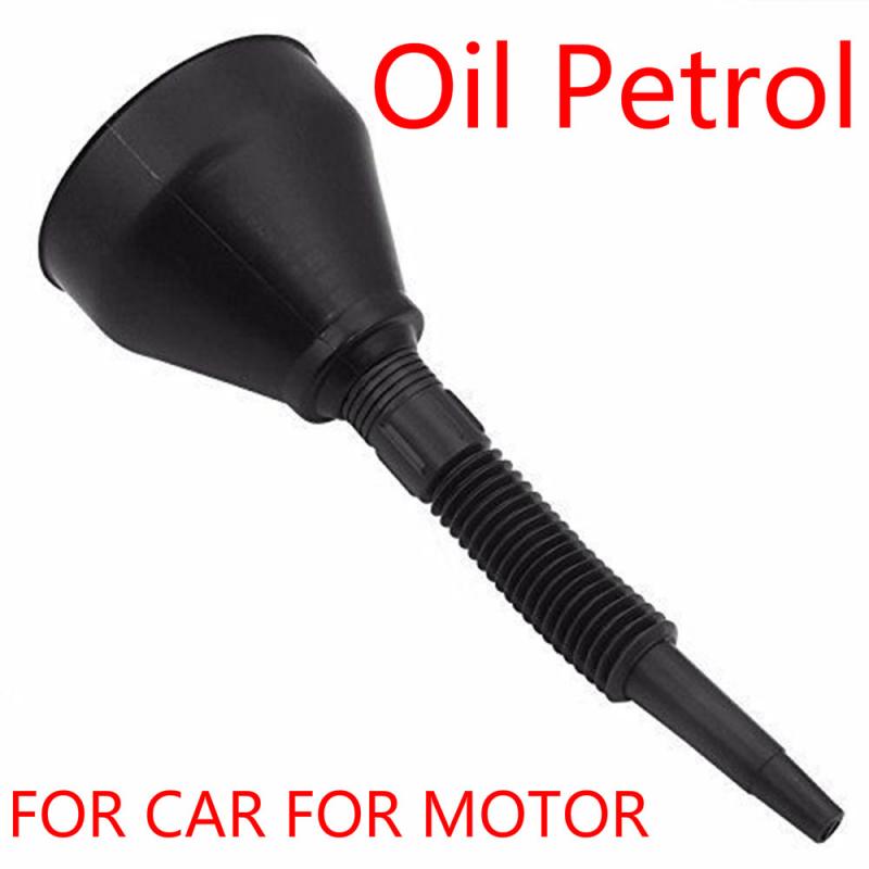 Car Emergency Fuel Gas Petrol Filler Funnel Oil Black With Flexible Detachable Spout Funnel 2-in-1 Automotive Tool For Water Oil