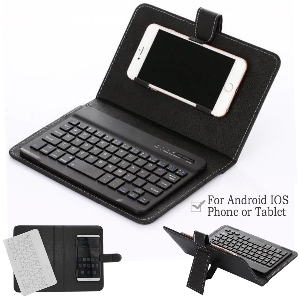 Vococal PU Lederen Bluetooth Wireless Keyboard Case Beschermende Cover voor iPhone iPad Huawei Xiaomi Samsung Mobiele Telefoon Tablet