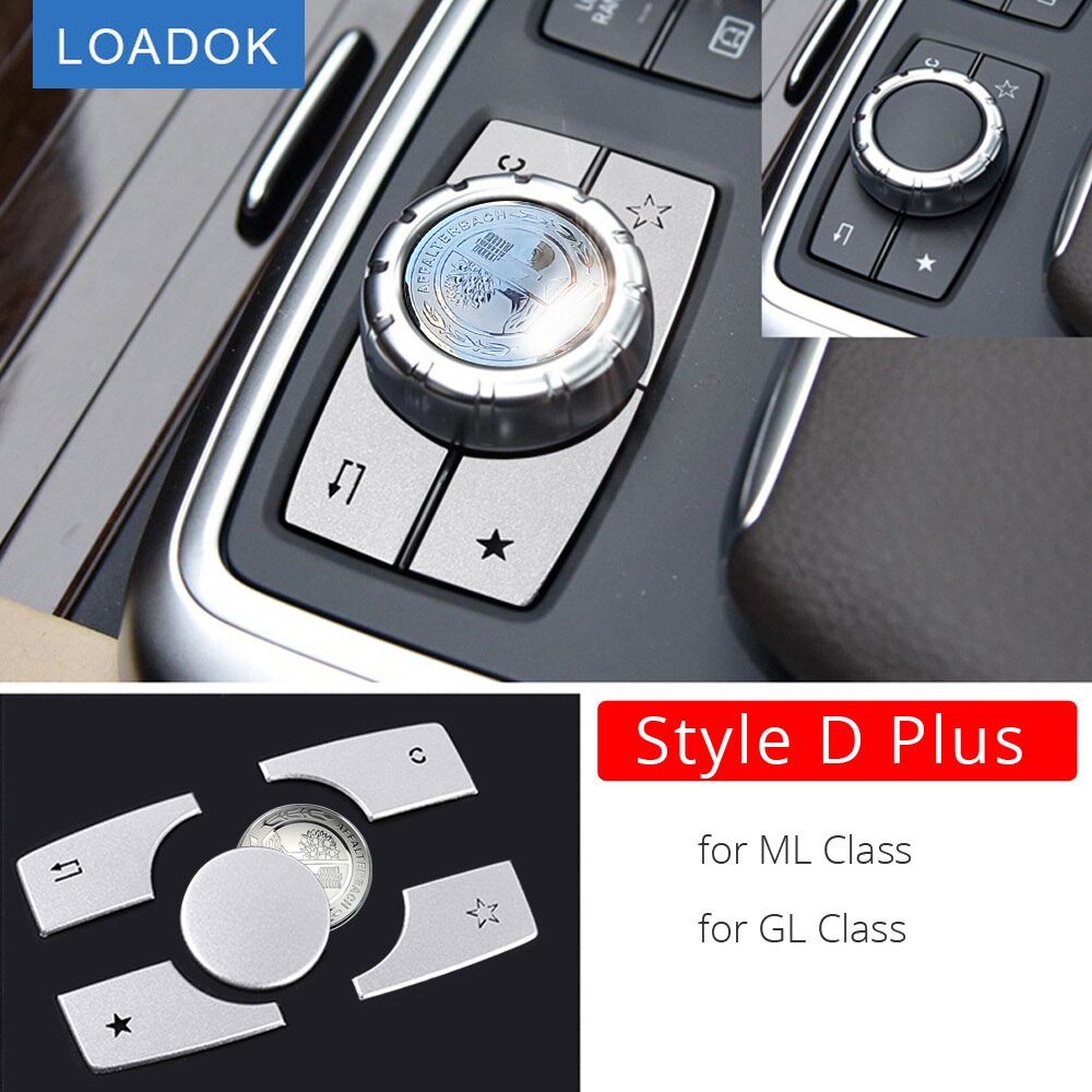 Botões botão do carro multimídia guarnição emblema capa adesivo para benz ml gl classe para benz acessórios