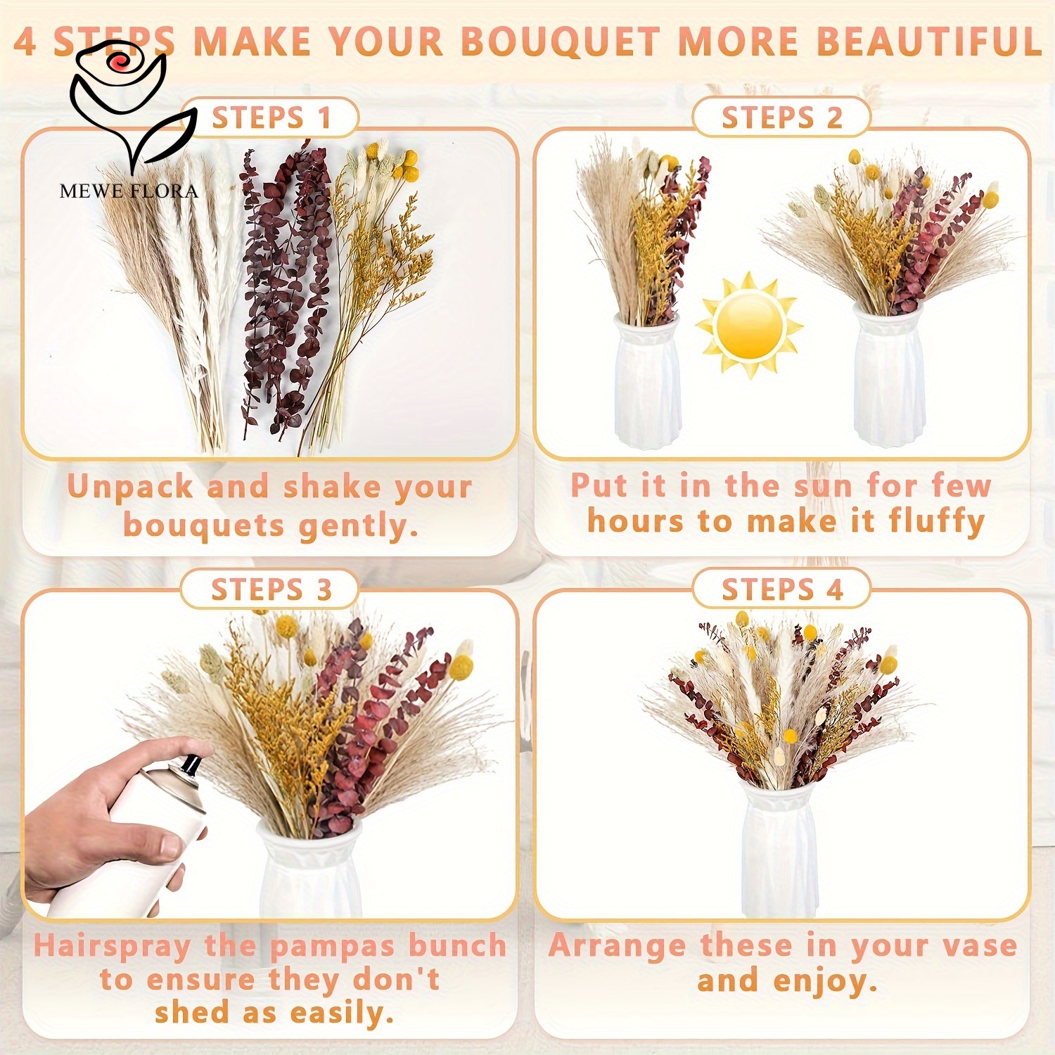 80 pz fiori secchi pampa codice di coniglio mazzo di erba floreale decorazioni per matrimoni conservare foglie di eucalipto canne decorazione vaso per la casa