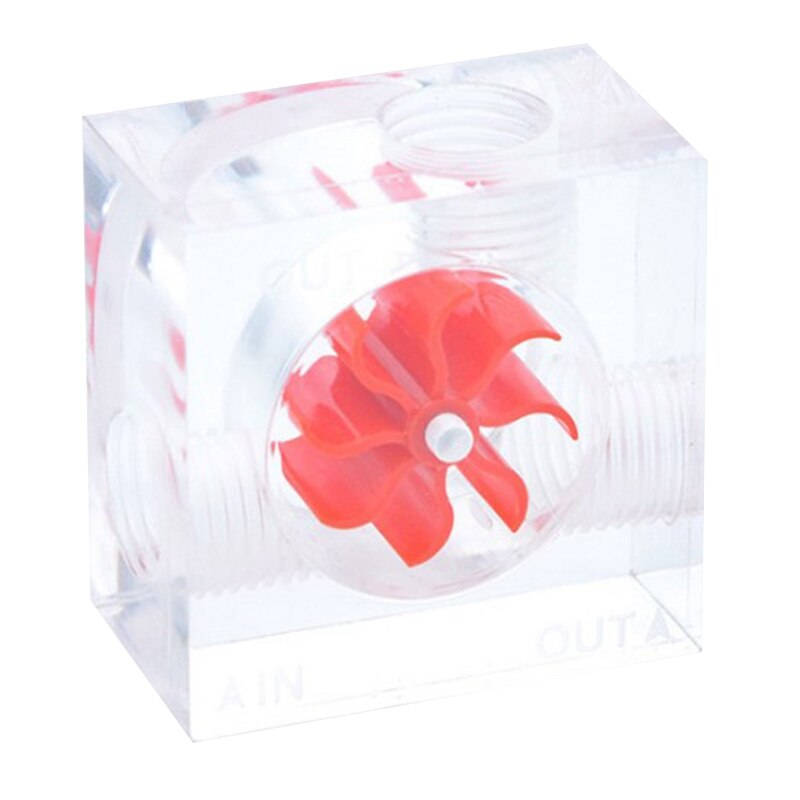 Acrylic PC Computer Water Cooling Flow G1/4 Thread 3-Ways Water Flow Meter Indicator Cold Liquid Flow Rate: Red