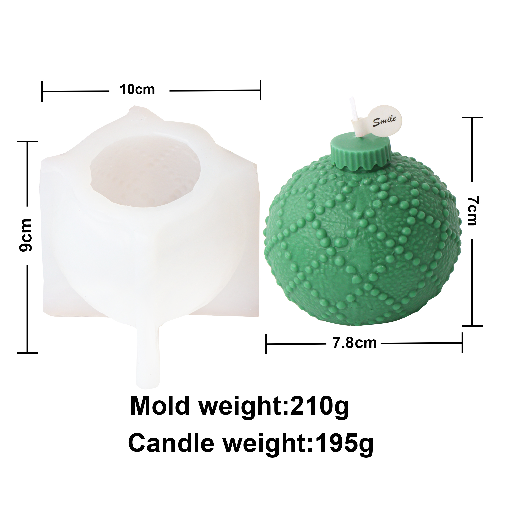 Stampo in silicone per campana di Natale fai-da-te design con sfera di lanterna in rilievo 3D per candele profumate e decorazioni natalizie
