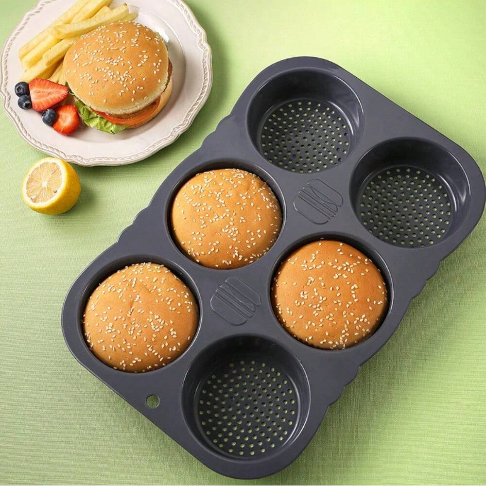 Silikon Hamburger Brötchen bilden Hamburger Brötchen Backform Ofen zurück platte Brotform Küche Kochen Backwerk zeuge