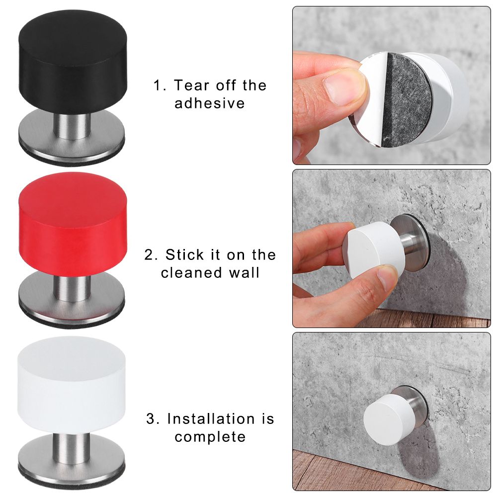 Rubberen Deurstopper Zelfklevende Wandvloerbeschermer Zware Deurklink Stop Non Punch Dempen Deurstop Thuis Hardware