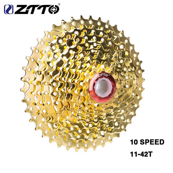 Cykel freewheel kassette tandhjul 8s/9s/10s/11s 11-25 28 32 36 40 42 46 50t slr on til mtb landevejscykel stål svinghjul hg system: 10s 11-42t guld