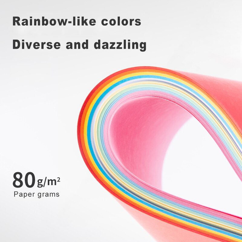 Deli Color Copy Paper A4 Color Computer Printing Paper 100 Sheets/Pack Student Hand-cut Paper-cut Office Supplies