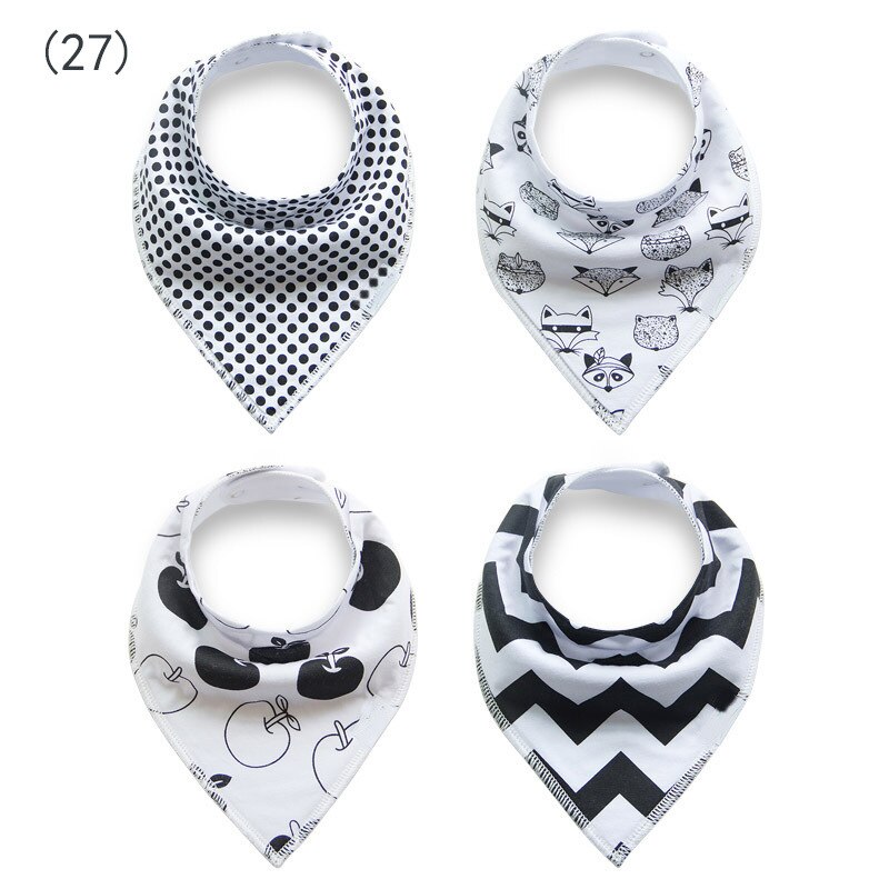 Baby bandana dregla haklappar för dregling och barnsjukdomar 4- pack set för flickor och pojkar: 12