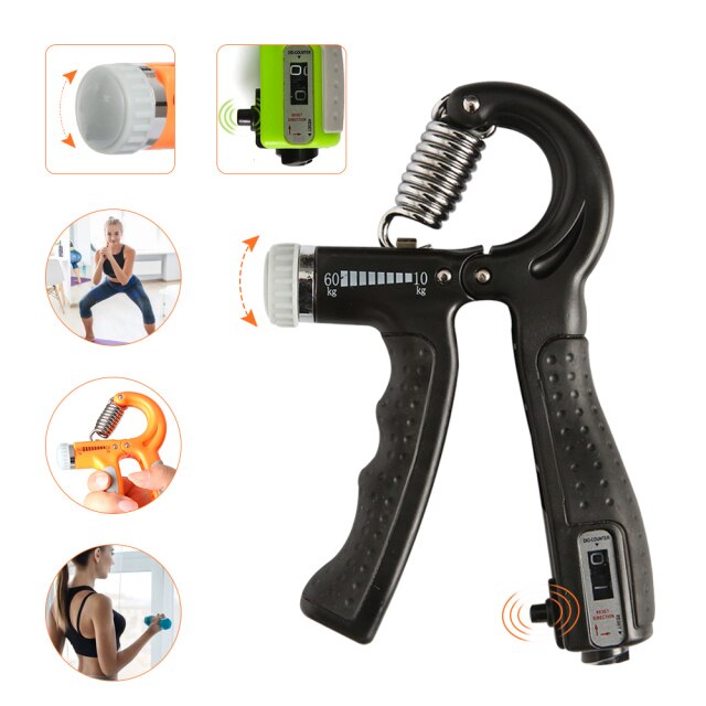 R-Shape Adjustable Hand Grip Sports Strength Count... – Grandado