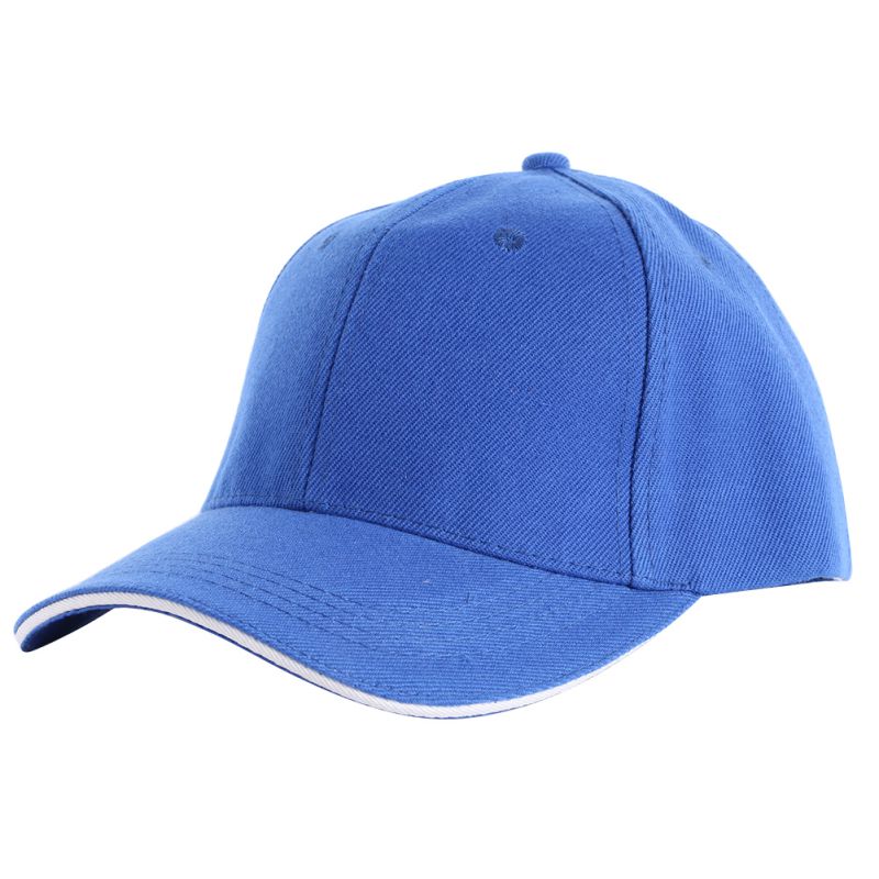 Men Women Blank Plain Baseball Cap Curved Sports Visor Sun Golf Hat Adjustable Sunmer Hat Sports Running Caps: Blue