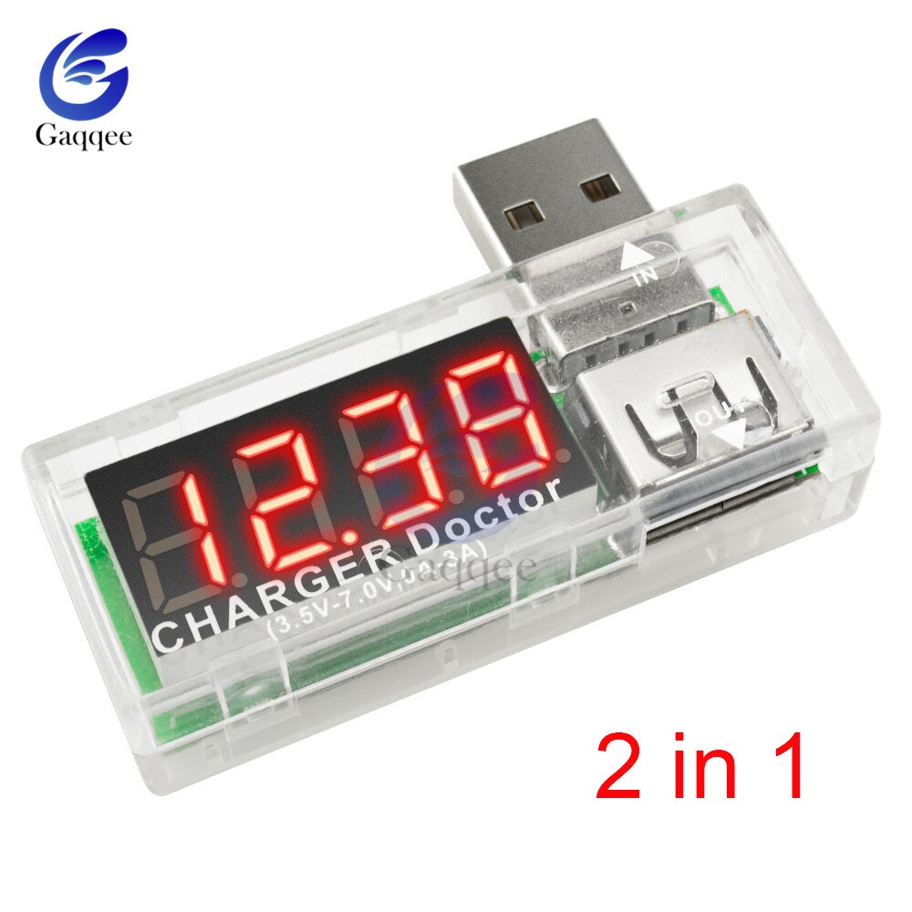 LED Digital Dual USB Port Strom Spannung Lade Test Detektor Tester Batterie Voltmeter Amperemeter Ladegerät Arzt Meter Monitor: Type 2