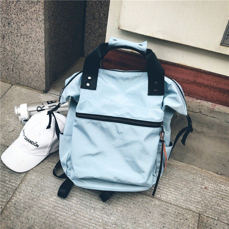 TTOU Nylon sac à dos femmes sacs à dos décontractés dames haute capacité retour au sac d'école adolescentes voyage étudiants Mochila Bolsa: Light Blue