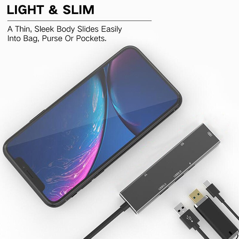 Tipo C USB C A HDMI Tipo-C Convertitore Lettore di Schede di DEVIAZIONE standard TF USB 3.0 2.0 centro Cavo Adattatore per Mac libro Samsung S9 Huawei P30