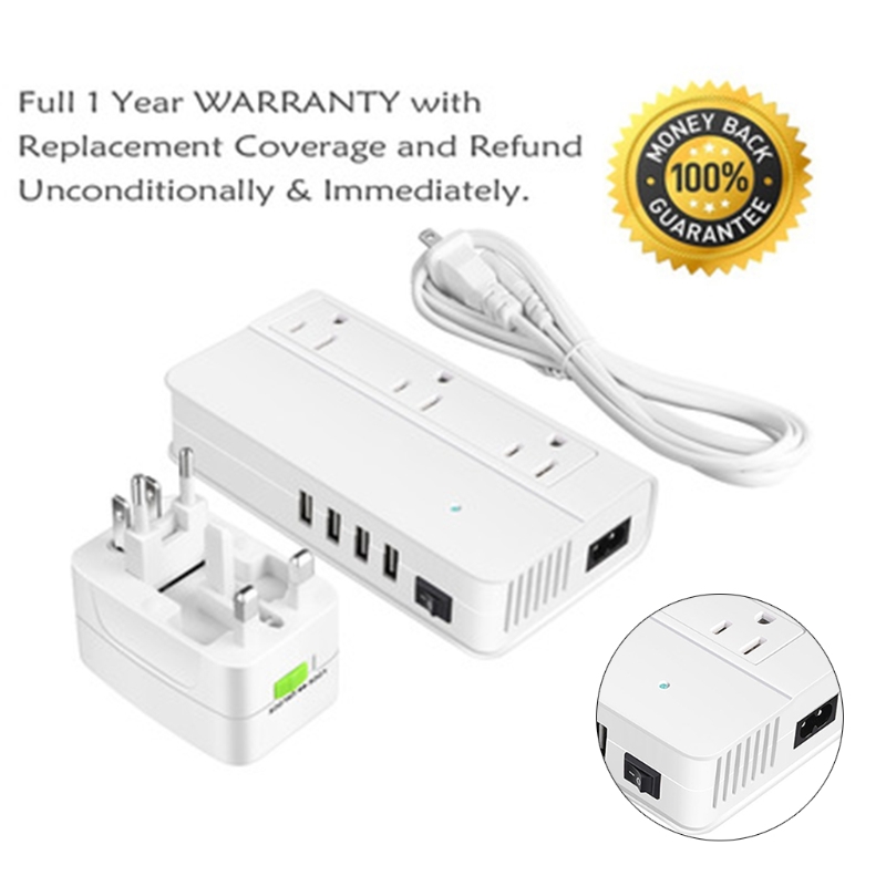 2022 Power Step Down 220V to 110V Voltage Converter International Travel Adapter 200W