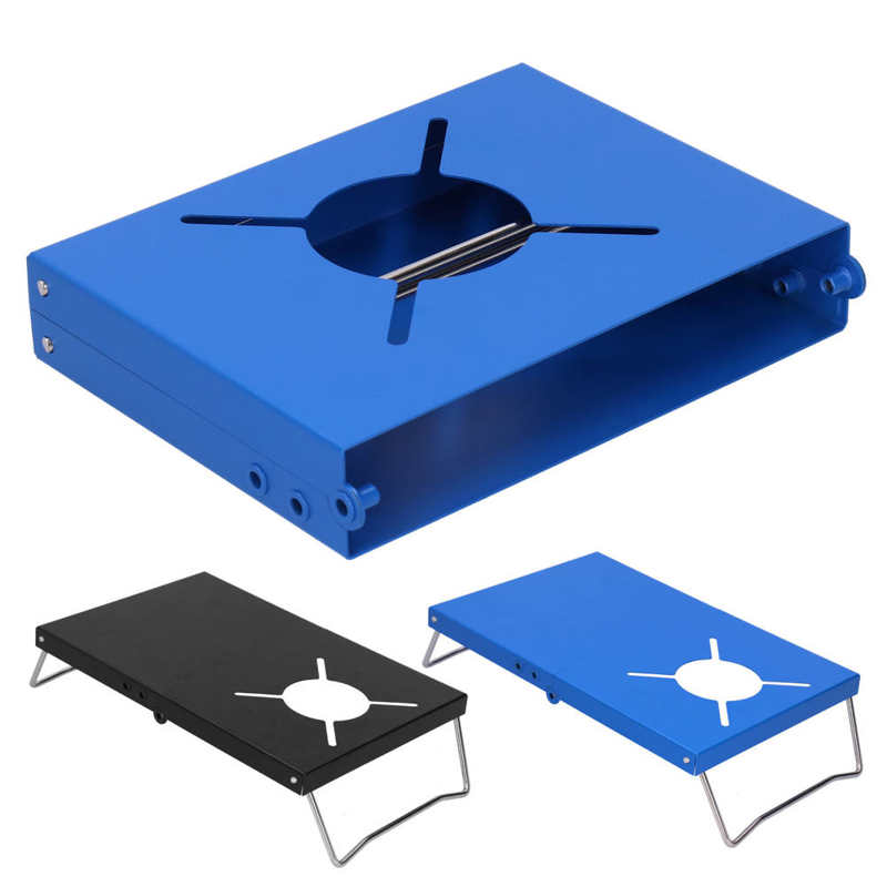 Folding Stove Table Windproof Stainless Steel Stove Stand Outdoor Stove Desk For Camping/Hiking/Travel/Picnics Small Patio Table