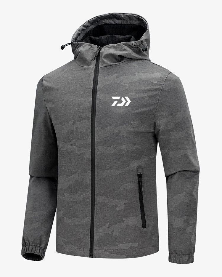 Men's Breathable Fly Fishing Wading Jacket Waterproof Fishing Wader Jacket Clothes Outdoor Hunting Fishing Clothing: Gray / 3XL
