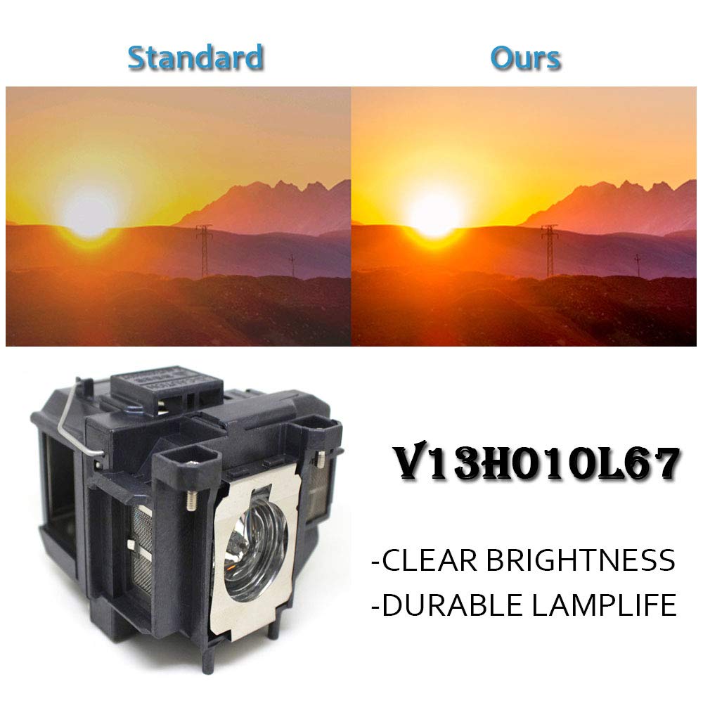 ELPLP67/ V13H010L67 for Epson Home Cinema PowerLite 500 707 710HD 750HD W12 S12 EX5210 EX7210 EX3210 EX3212 VS210 VS220 X12