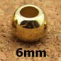 100pcs Dia 4 6 8 10 12mm CCB Round Big Hole Bead Gold Spacer Beads Leather Cords Bracelet Necklace For DIY Jewelry Making: gold 6mm