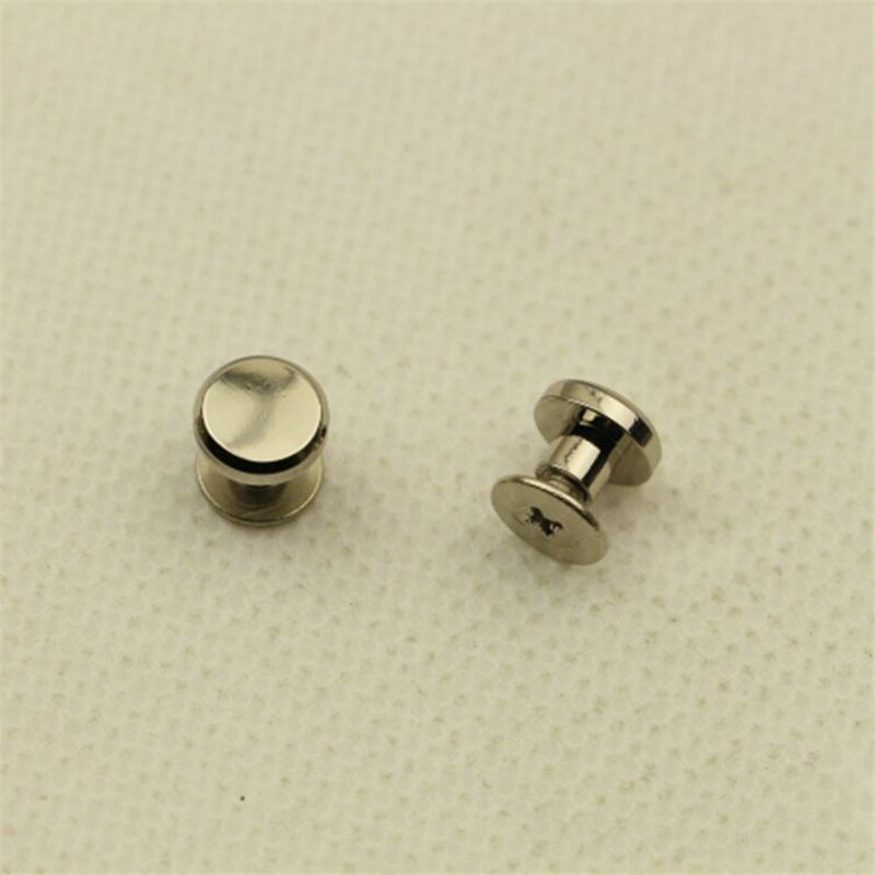 Xunzhe 20 set 10*5.5mm metallsäkra skruvnaglar nitar dubbelt platt huvud sladd / rem nit bagage fotoalbum bult: Silver 8mm