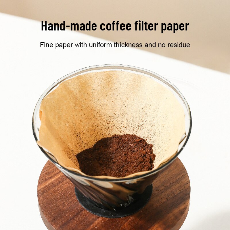 100 Stks/set Koffie Filtreerpapier 101 Met De Hand Gebrouwen Koffiepot Filtreerpapier Amerikaanse Koffiemachine Filterkop Coffeepape