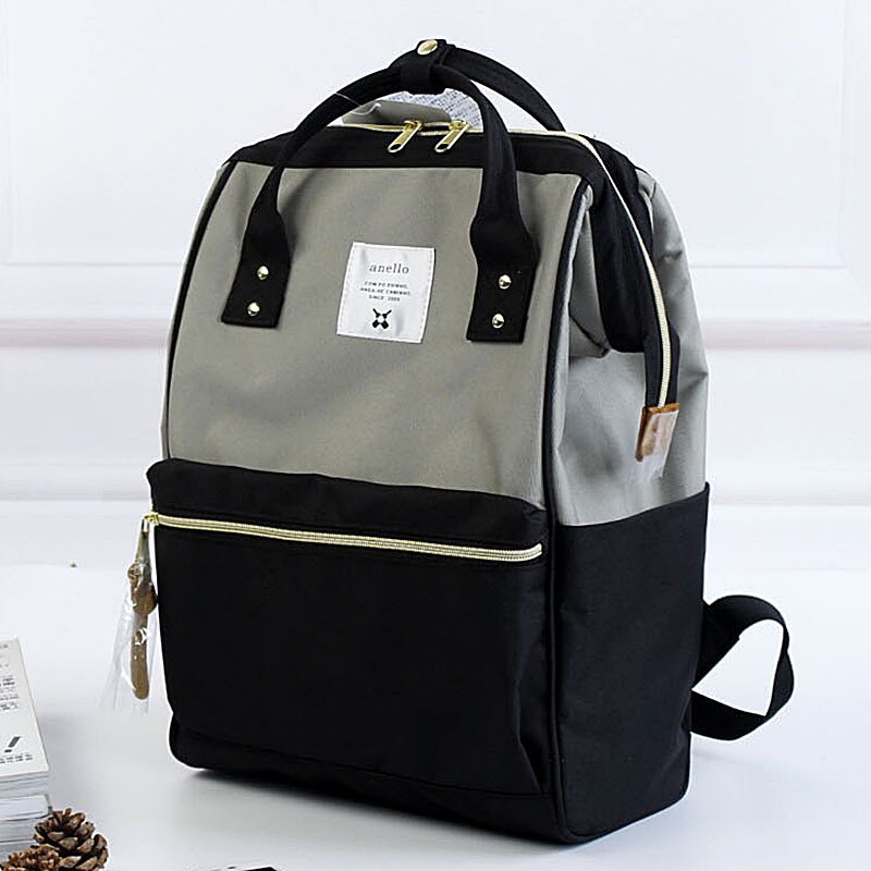 Japan Style Ring Bag Women&#39;s Oxford Waterproof Backpack Girl Boys SchoolBag Large Capacity Male knapsack Mochila Mujer: black / small size