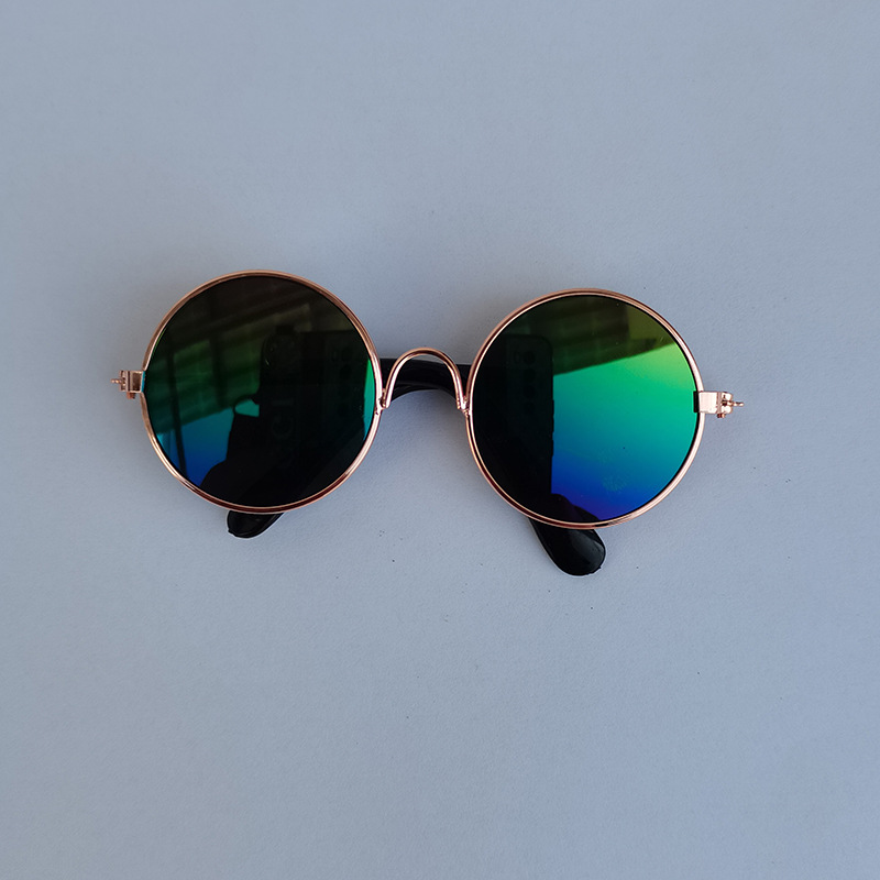 Jolies lunettes de soleil rondes Vintage pour chat, lunettes réfléchissantes pour petit chien, chat, Photos d'animaux de compagnie, produits pour animaux de compagnie, accessoires: L / violet