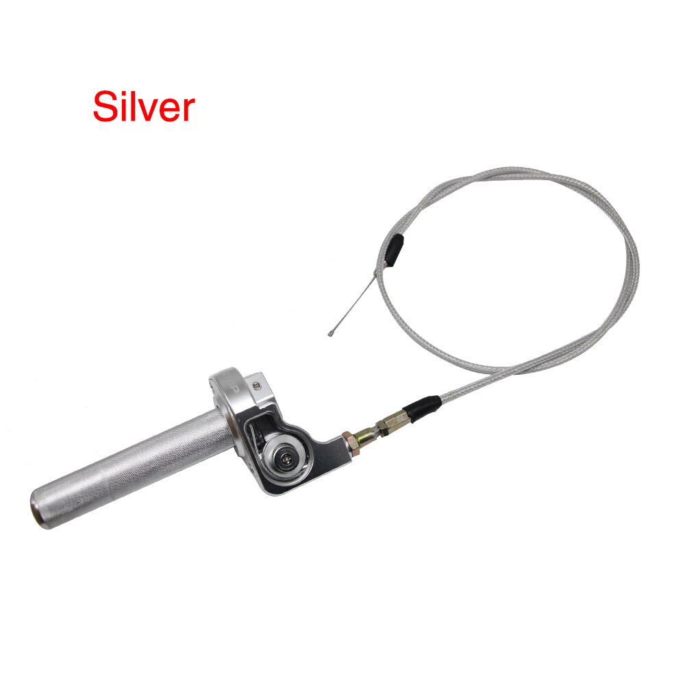 ZSDTRP Universal 7/8" Motorcycle Throttle Twist Grips + Cable 22mm CNC Aluminum Grip Accelerator Moped Scooter Dirt Bike: Silver