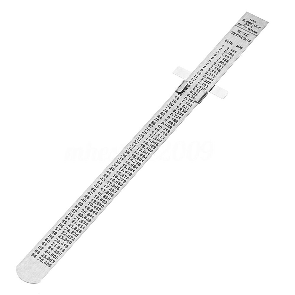 6 Inch Hole Pocket Accurate With Detachable Clip Length Ruler Stainless Steel Portable Marking Measuring Tool Height Depth Gauge