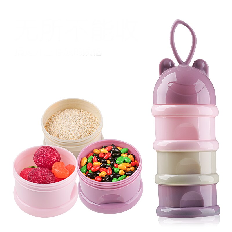 3 layer Frog Style Portable Baby Food Storage Box Essential Cereal Cartoon Milk Powder Boxes Toddle Kids Formula Milk Container