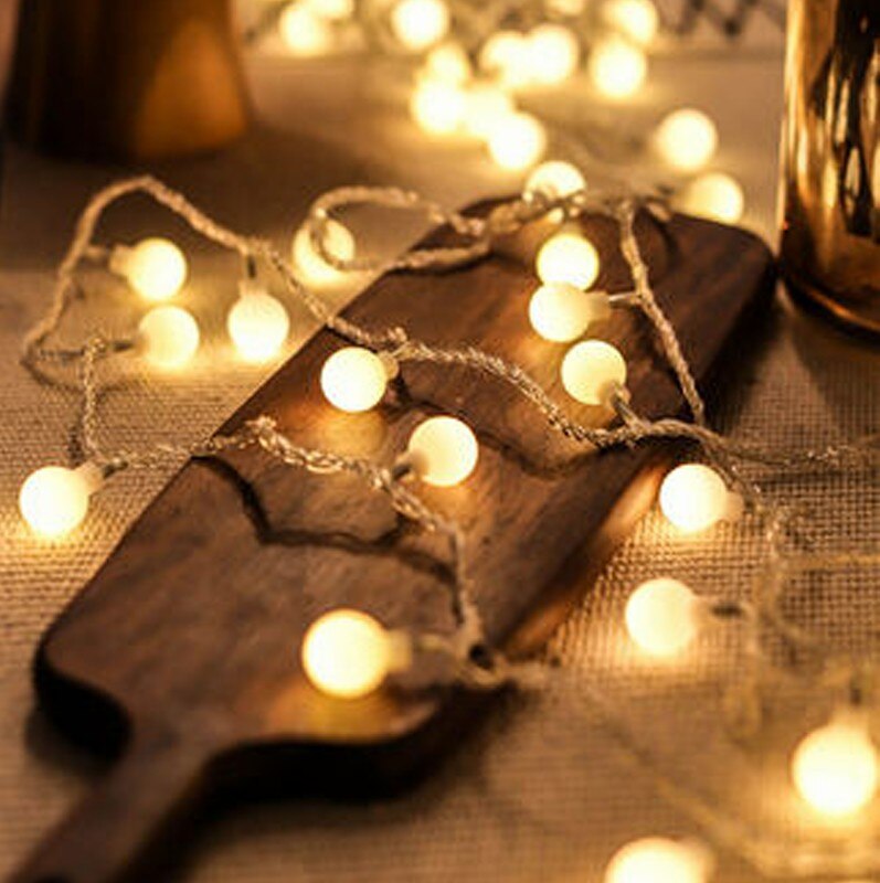 LED boule guirlande chaîne lumière noël éclairage fée lumières en plein air batterie fête mariage noël décoration lampe de nuit: Ball / 6M40LED / USB Plug
