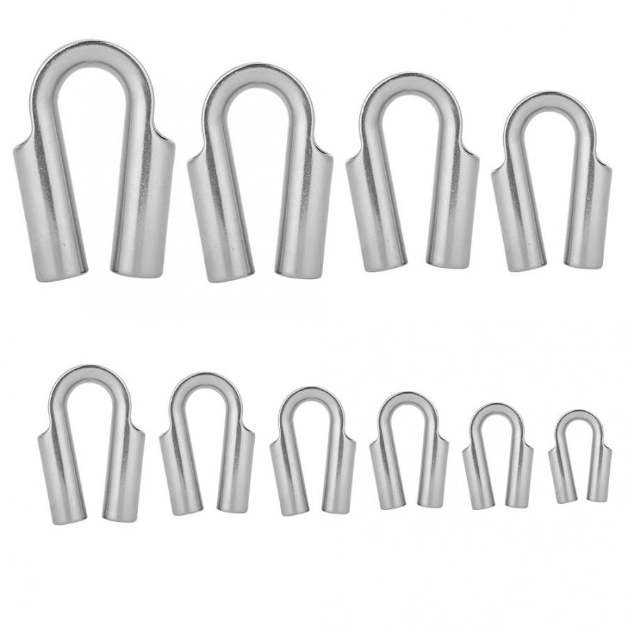 6/7/8/10/12/15/18/20/22/24mm Stainless Steel 304 Wire Tube Thimble for Winch Wire Rope Silver Cable Wire Rope Thimbles