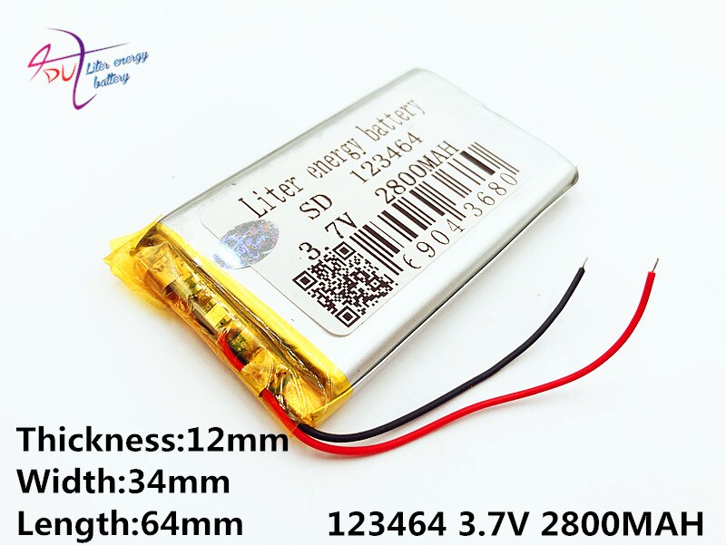 3.7 V Lithium Polymeer Batterij 2800 Mah Oplaadbare Batterijen, Gps Navigatie Camera Sd123464