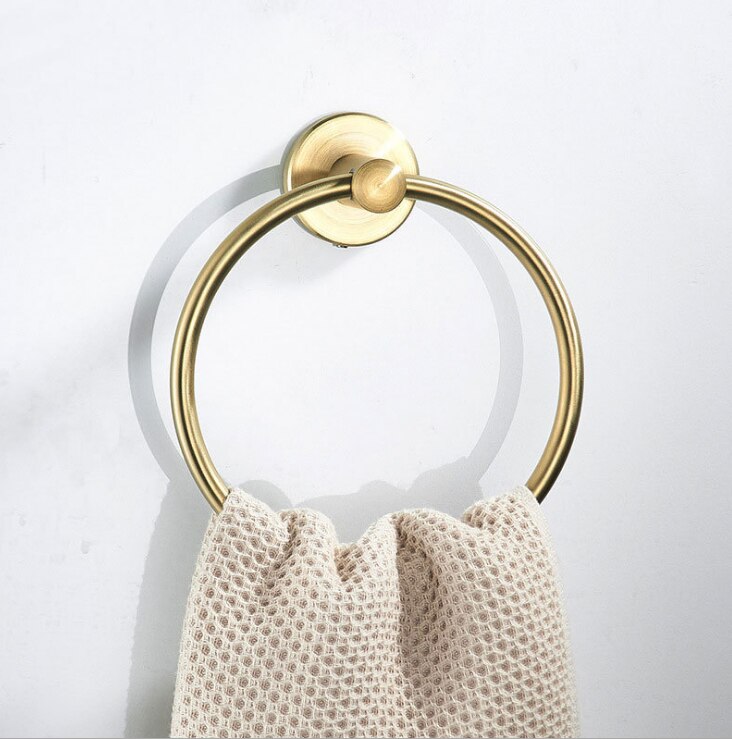 Round wall mount Towel Ring/Towel Holder,stainless steel Construction,gold brushed finish,Bathroom Accessories toilet hardwares