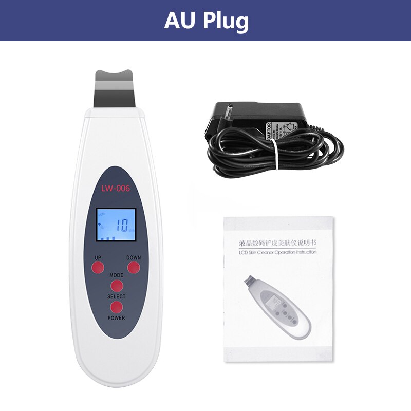 Ultrasonic Skin Scrubber Deep Face Cleaning Machine RemoveFacial Massager Ultrasound Peeling Clean Tone Lift LW006: AU-LW006