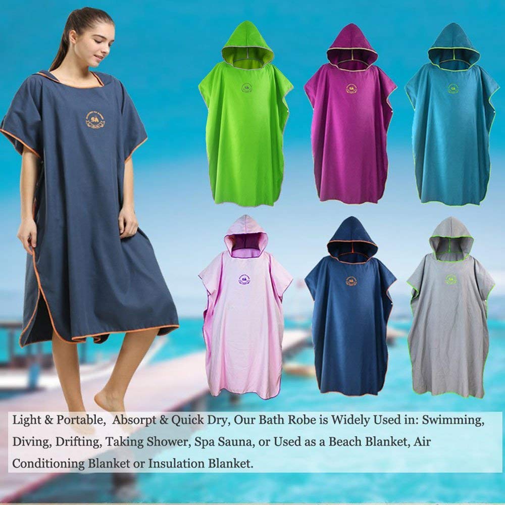 Ensfarget surfe poncho tykke menn og kvinner skift kjortel svømming en størrelse passer alle badekåper i mikrofiber