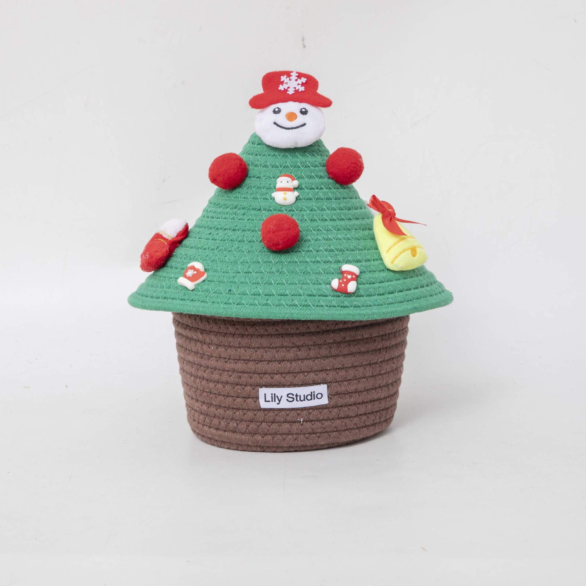 Woven Christmas Tree Storage Basket Christmas Ornament Desktop Home Toy Snacks Toiletries Storage Box Home Decoration