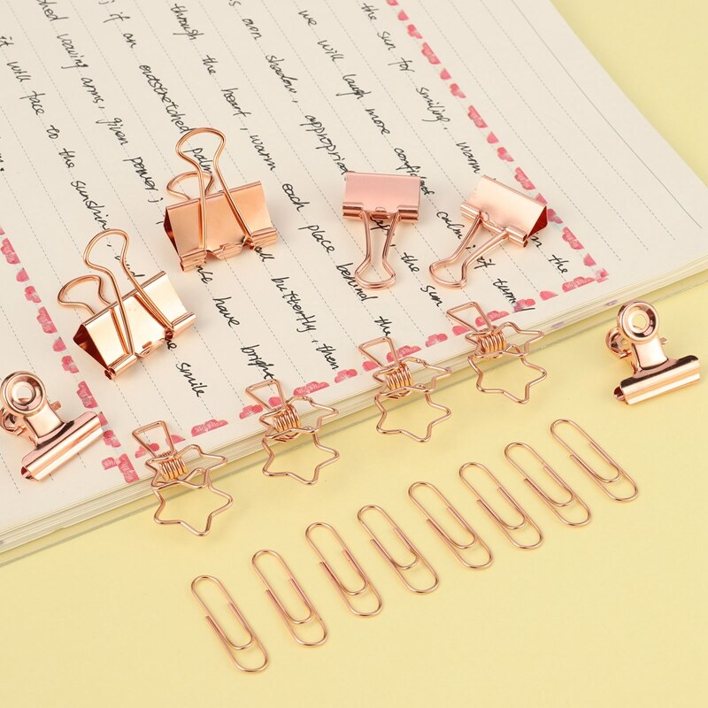 84Pcs/Box File Paper Metal Clamps Office Papers Test Paper Stationery Clips Set Including/Paperclips/Paper Binder Clips