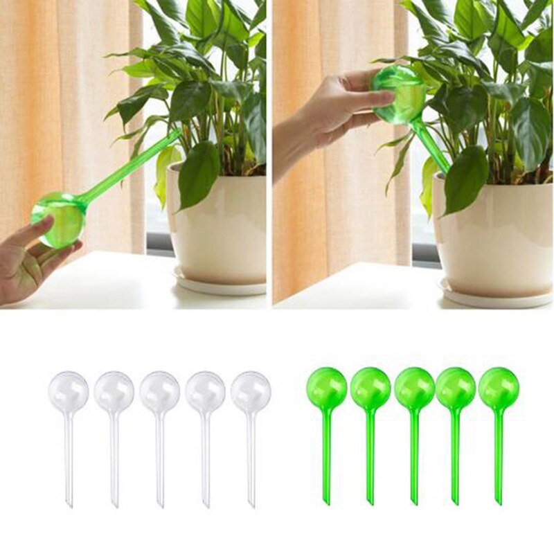 Alimentador automático de agua para plantas, bolas de plástico de PVC, alimentador de flores, latas de riego para interiores y exteriores, 1/4 piezas