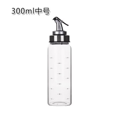 Botella de aceite para condimentos de cocina, botellas de vidrio de almacenamiento para aceite y vinagre, dispensador de aceite para accesorios de cocina: 300ml