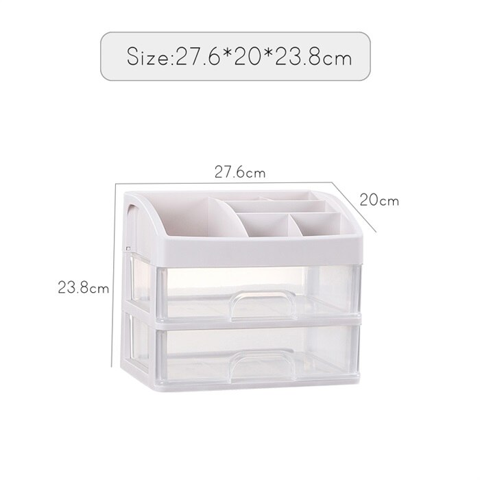 Organizador de maquillaje cajones caja de almacenamiento de cosméticos de plástico recipiente para joyas estuche de maquillaje organizador de cepillos de maquillaje H1187: 2