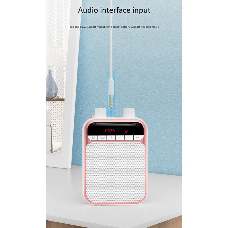Draagbare Voice Megafoon Voor Leraren Tourguide Mini Audio Speaker Microfoon Oplaadbare Ultralight Luidspreker