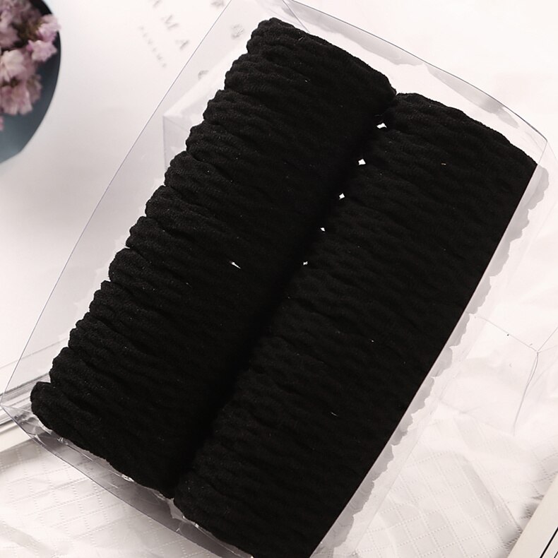 24 stks/partij Mode Vrouwen Rubber Band Meisje Elastische Touw Haarbanden Paardenstaart Houders Hoofddeksels Haar Accessoires Gom: 24PCS black