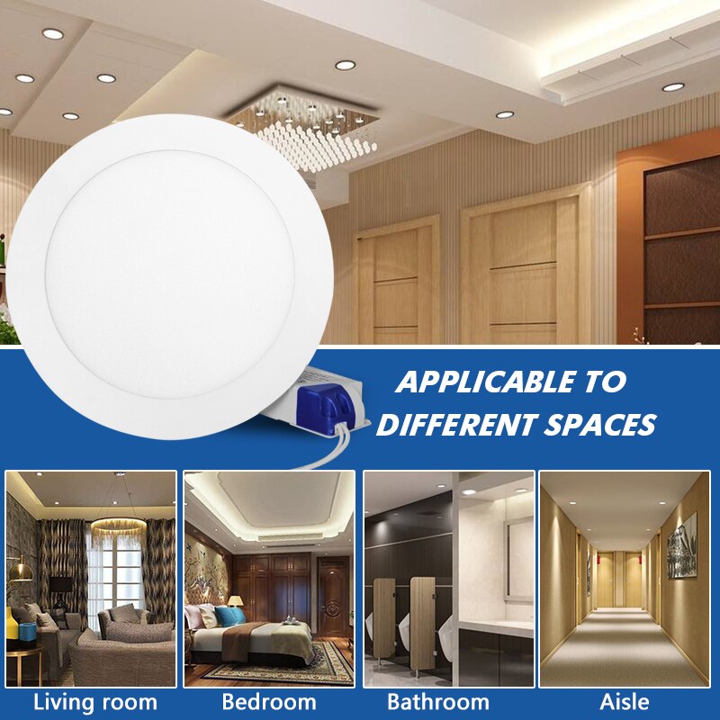 Led-paneel Licht Ultradunne Ronde LED Downlight 3W 6W 9W 12W 15W 18W 24W Led Plafond Verzonken Raster Lamp Natuur Verlichting 110V 220V