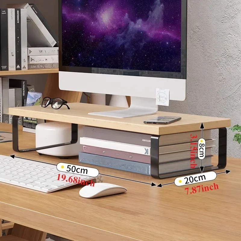 1PC Notebook Computer Stand Desktop Computer Screen Desktop Elevated Desktop Storage and Storage Pad Elevated Length 30/40/50cm: WHITE