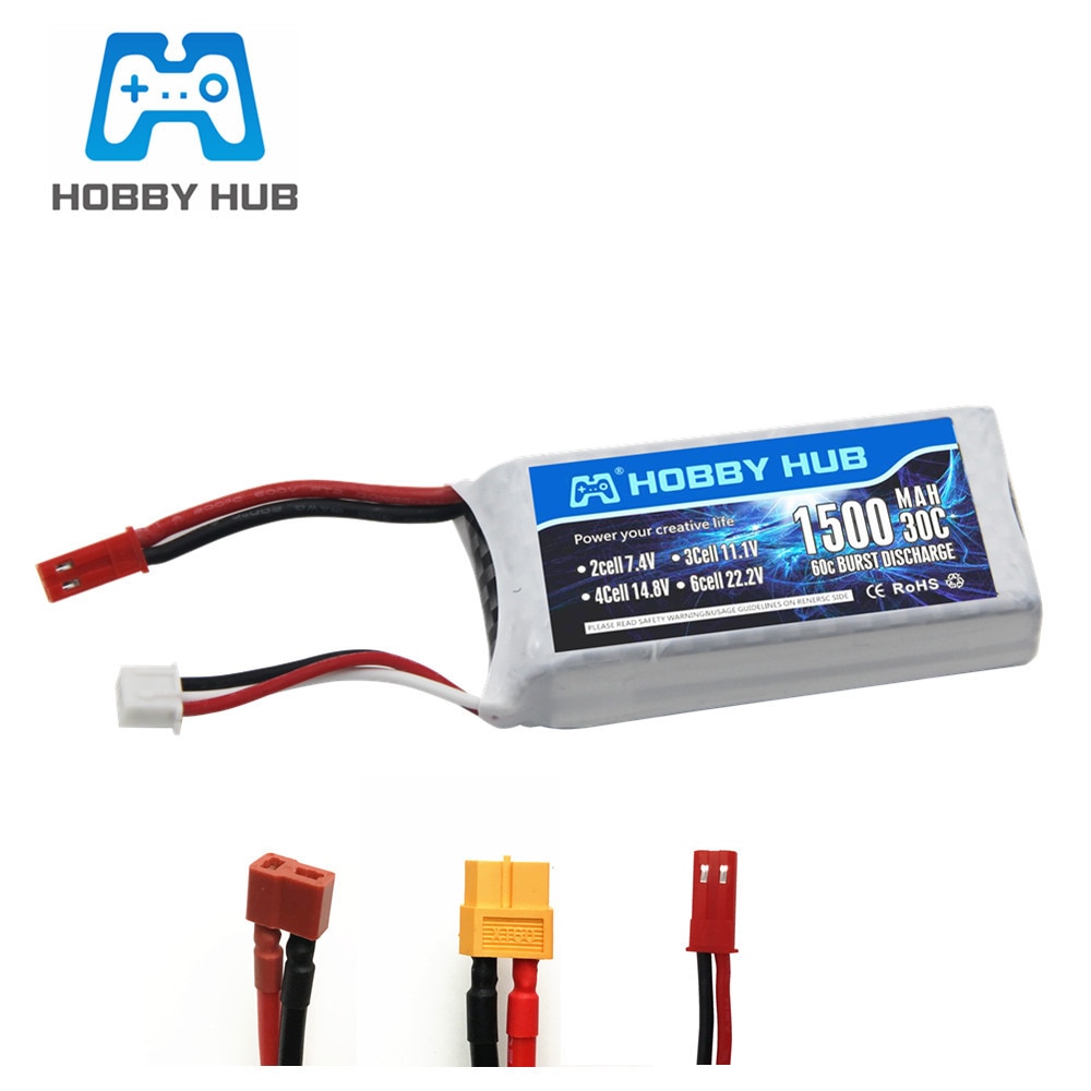 HOBBY HUB 7.4v 11.1V 14.8v 1500mAh 3s battery for RC Car Airplane Quadcopter spare parts 2s lipo battery 1pcs 11.1v battery