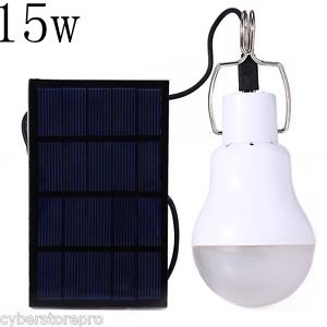 Portable LED Solar Lamp Charged Solar Energy Light Panel Powered Emergency Bulb For Outdoor Garden Camping Tent Fishing: 15w Black