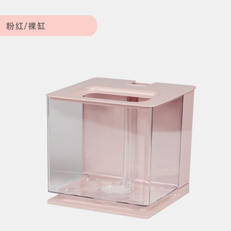 Fish Tank Living Room Small Desktop Home Acrylic Plastic Mini Lazy Bucket Aquarium: sky blue