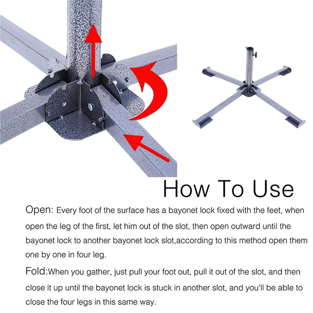 Metal Adjustable Collapsible Sunshade Anchor Patio Umbrella Stand Portable Beach Yard Three Feet Outdoor Patio Umbrella Stand